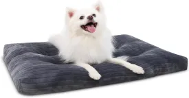 Dog Crate Bed Washable Dog Beds for Medium Dogs Deluxe Thick Flannel Fluffy Comfy Kennel Pad Anti-Slip & Anti-Scratch Pet Sleeping Mat, 29 x 21 Inch, Gray