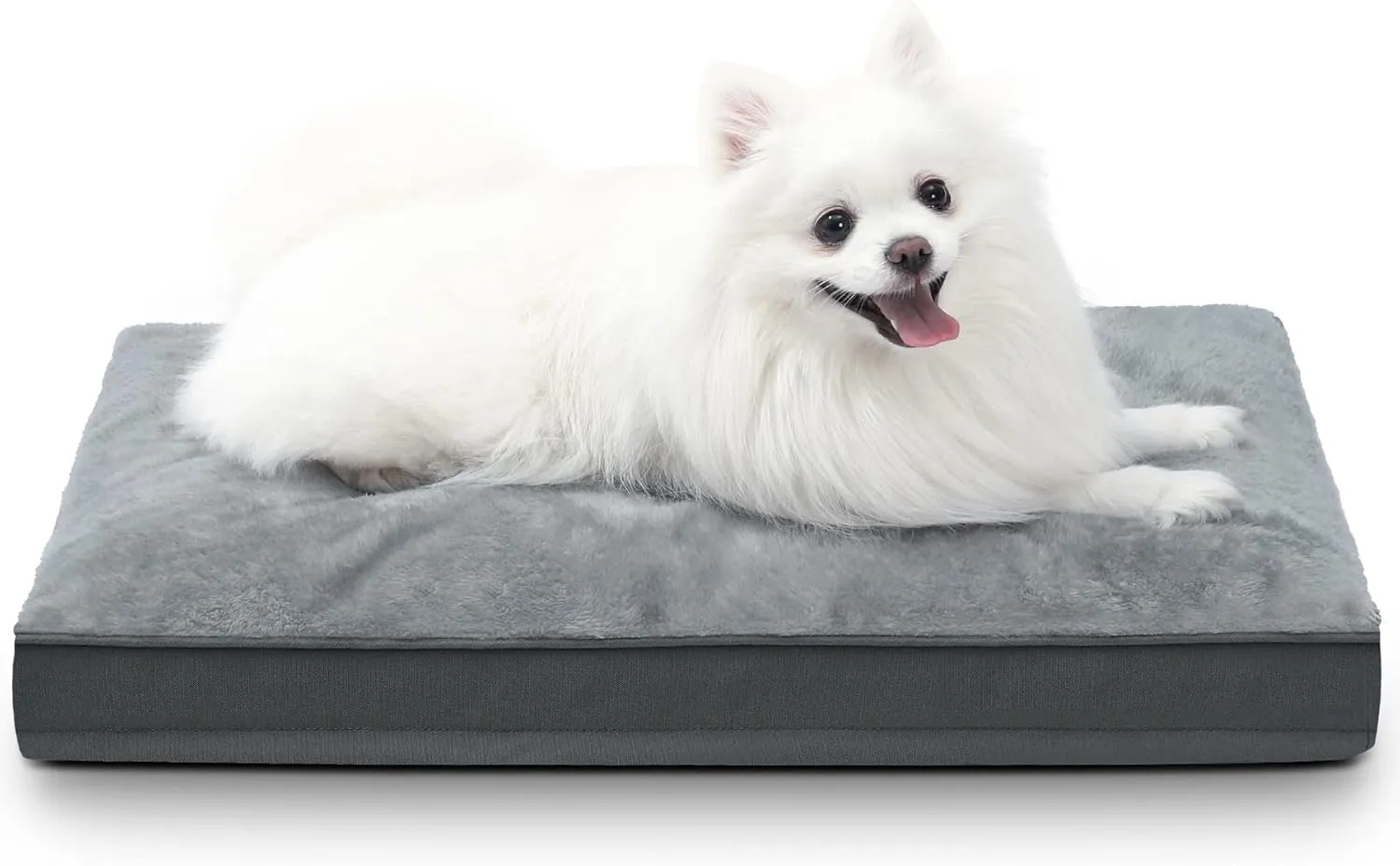 Dog Crate Bed Waterproof Deluxe Plush Dog Beds with Removable Washable Cover Anti-Slip Bottom Pet Sleeping Mattress for Large, Medium, Jumbo, Small Dogs, 29 x 18 inch, Gray