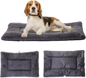 Dog Crate Mat, Reversible Dog Bed Mat - Warm & Cool, Washable Soft Pet Cushion, Waterproof Pet Sleeping Mattress for Outdoors Indoors, Kennel Pad for Medium Large Dogs 36" x 26"