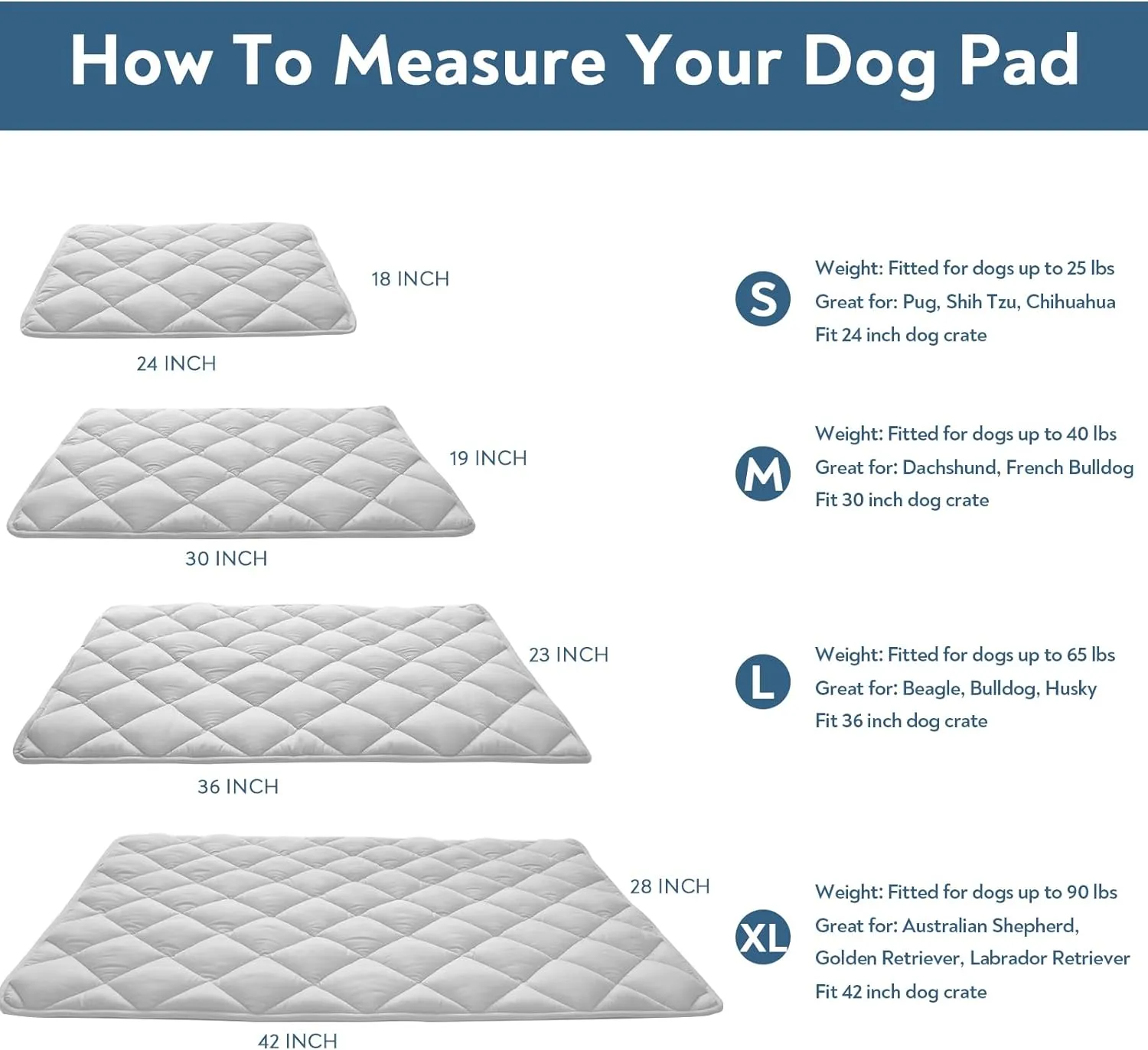 Dog Crate Pad 2 Pack (36" x 23"), Soft Dog Crate Mat with Anti-Slip Bottom, Machine Washable Kennel Pad, Crate Pads for Dog Cages, Dog Bed for Crate, Fits 36 Inch Dog Crate, Grey