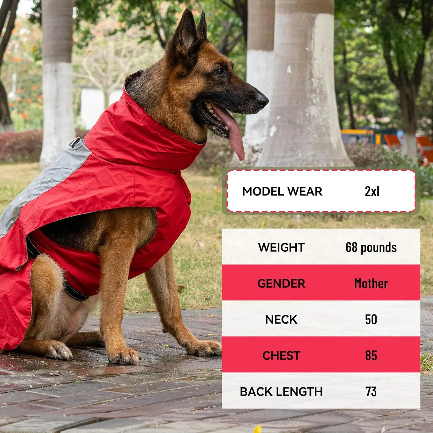Dog Raincoat with Harness Built in,Outdoor Waterproof Puppy Rain Jacket for Small Dogs,Adjustable Waist by Strap Doggie Rain Coats,Red XS
