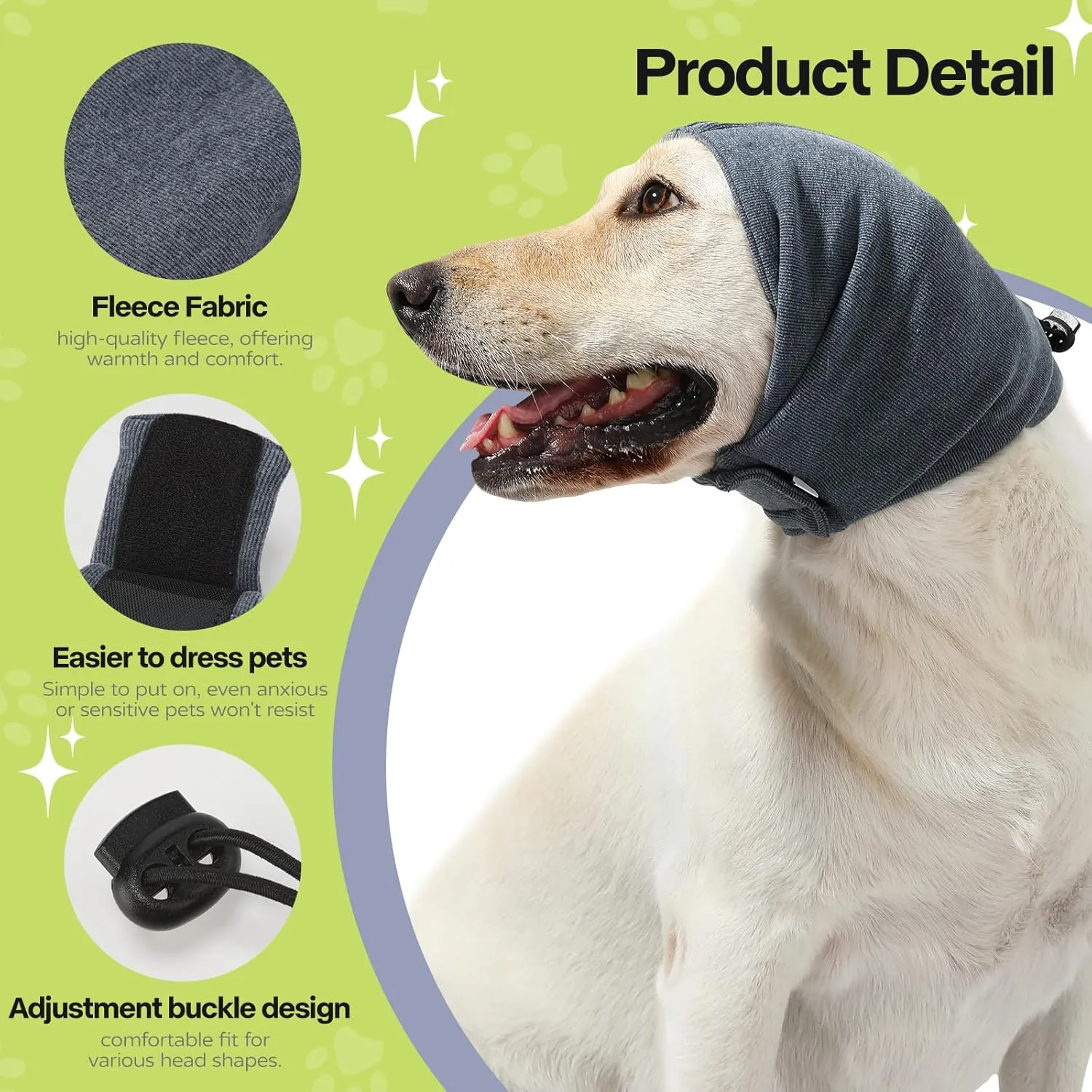 Dog Reducing Noise Hoodies - Ear Covers for Bath, Thunderstorms & Anxiety Relief - Warm, Windproof Ear Cover Hat