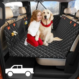 Dog Seat Cover for Trucks, Back Seat Extender for Dogs for F150, RAM1500,Silverado,GMC Sierra - Hard Bottom Dog Hammock Waterproof Truck Seat Protector for Dogs Back SeaT