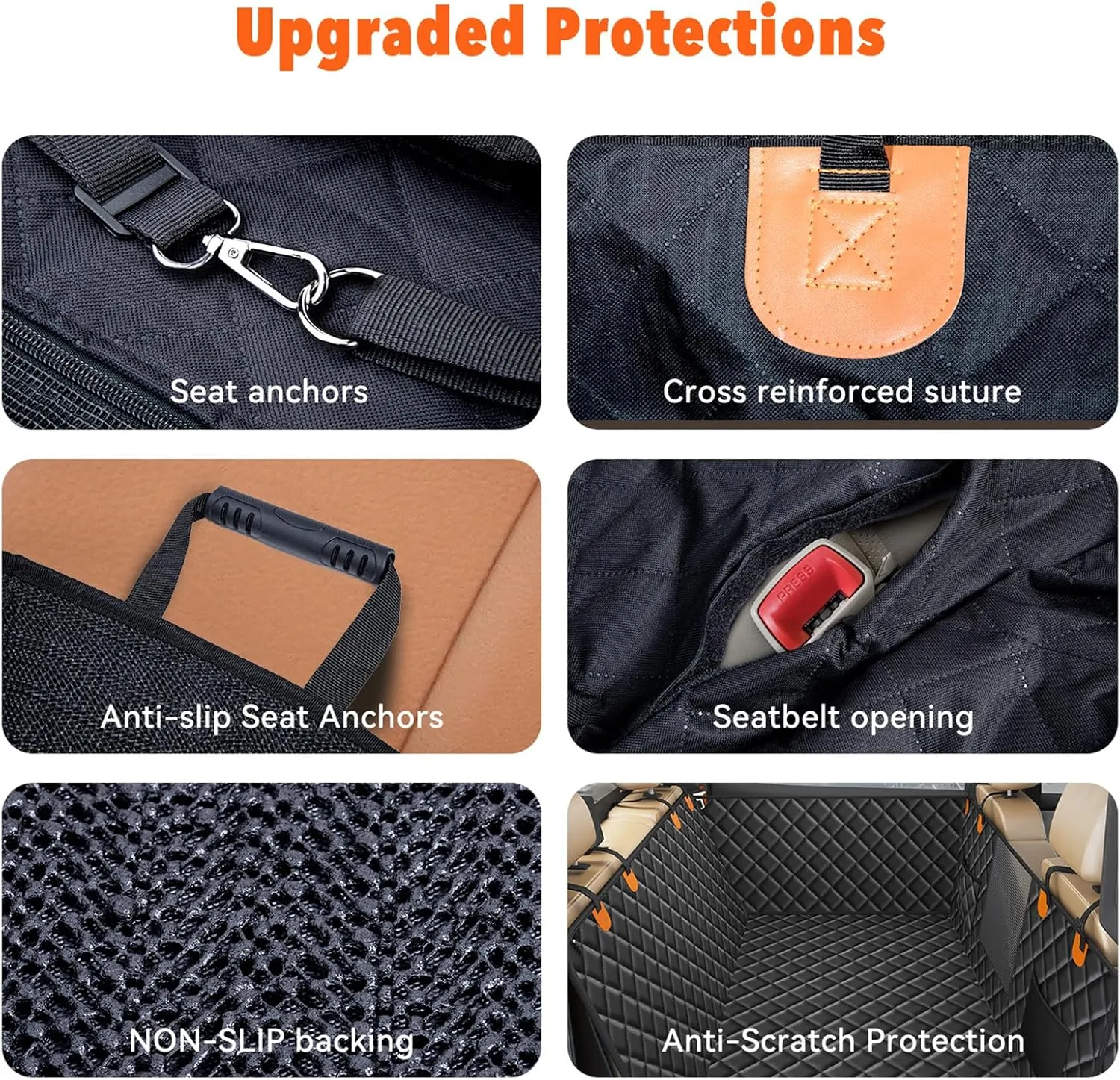 Dog Seat Cover for Trucks, Back Seat Extender for Dogs for F150, RAM1500,Silverado,GMC Sierra - Hard Bottom Dog Hammock Waterproof Truck Seat Protector for Dogs Back SeaT