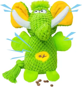 Dog Toys Puppy Toys Cute Pet Toys Squeaky Elephant Dog Toy with Crinkle Paper Plush Dog Stuffed Animals Chew Toy with Cotton Rope Dog Toys to Keep Them Busy for Small Medium Large Dogs (Green)
