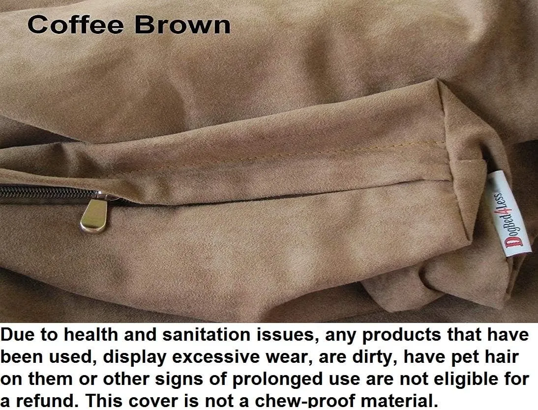 Dogbed4less DIY Pet Bed Pillow Brown Microsuede Duvet Cover and Waterproof Internal case for Dog at 47X29X4 Inch - Covers only