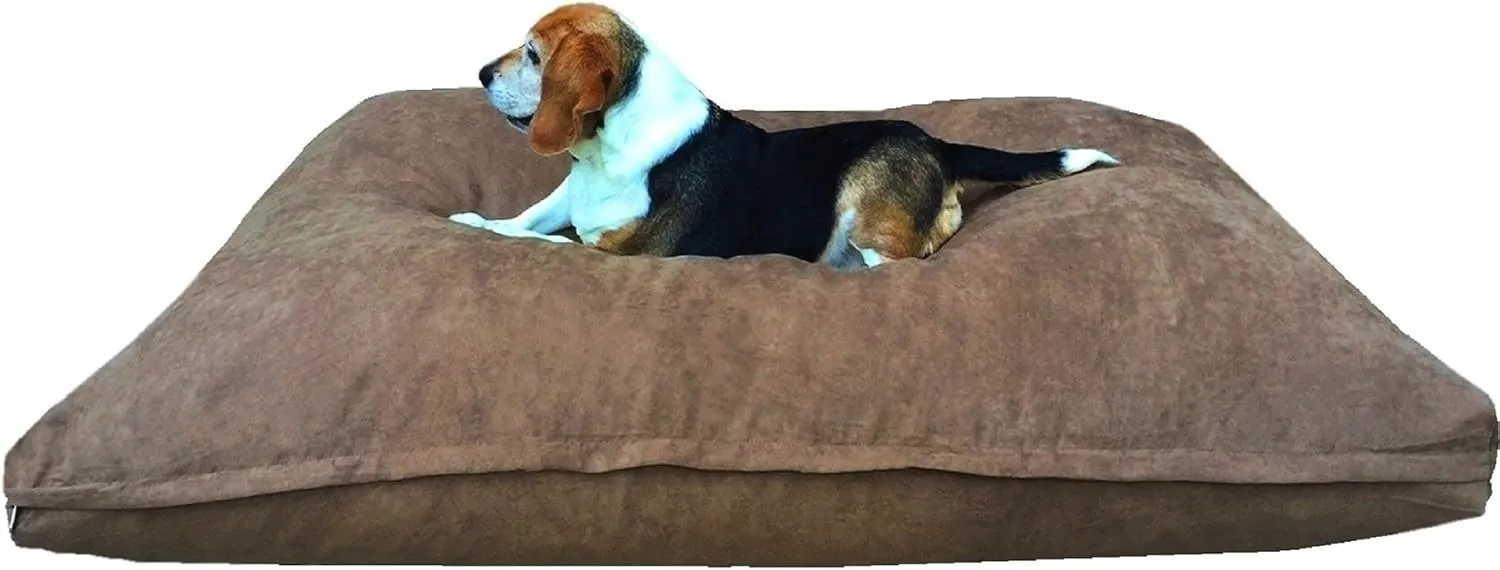 Dogbed4less XXL Orthopedic Extreme Comfort Memory Foam Dog Beds for Large Dog, Waterproof Internal Cover and Machine Washable External Cover, 55X37 Pet Pillow, Brown