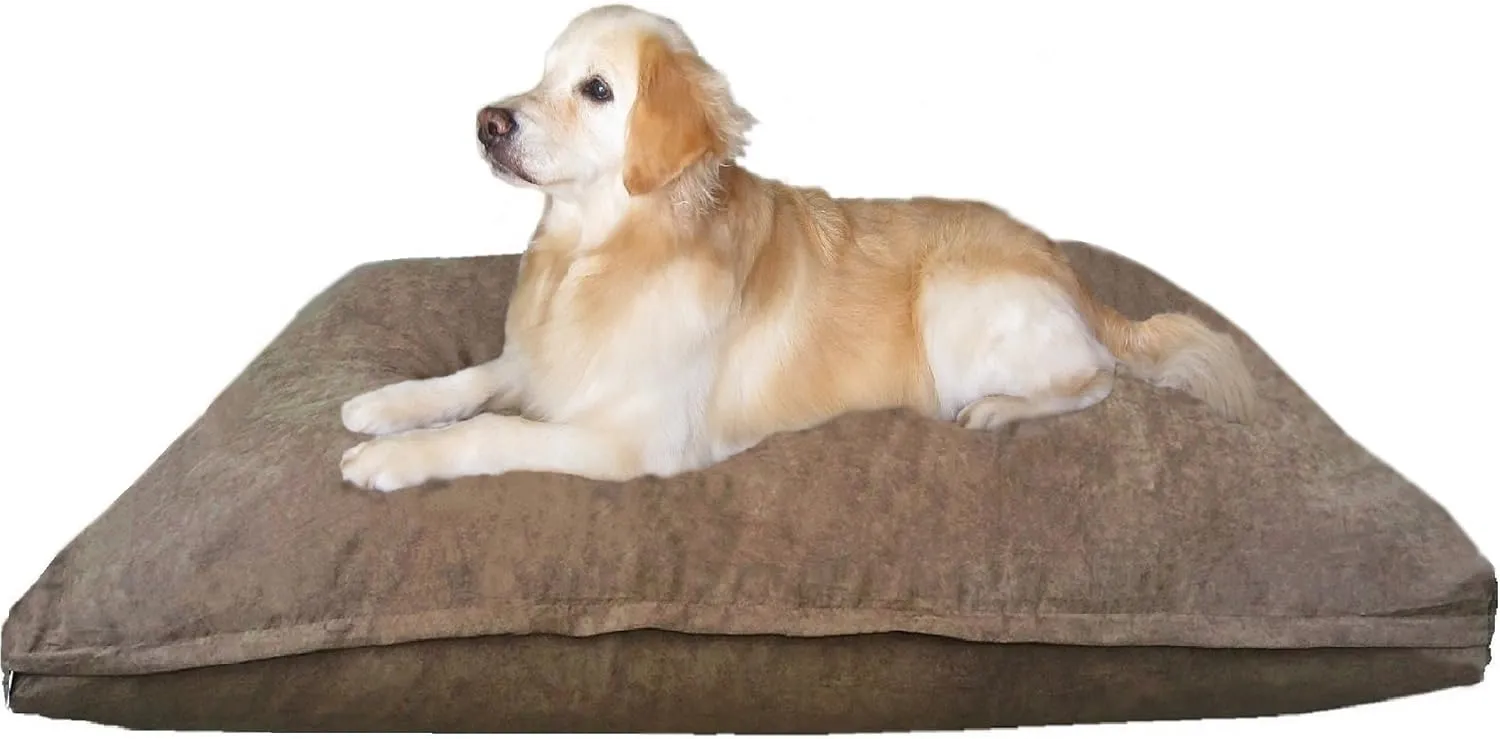 Dogbed4less XXL Orthopedic Extreme Comfort Memory Foam Dog Beds for Large Dog, Waterproof Internal Cover and Machine Washable External Cover, 55X37 Pet Pillow, Brown