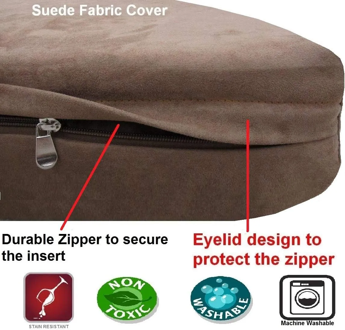 Dogbed4less XXL Orthopedic Extreme Comfort Memory Foam Dog Beds for Large Dog, Waterproof Internal Cover and Machine Washable External Cover, 55X37 Pet Pillow, Brown