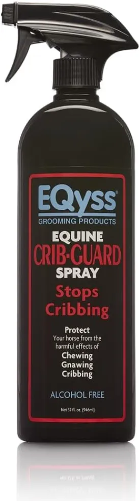 EQyss Crib Guard Horse Anti-Chewing Spray - Stops Chewing, Cribbing & Gnawing, Non-irritating, Safe for All Surfaces, Aloe-based, Alcohol-free, Clear