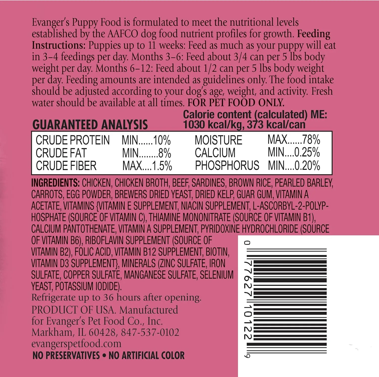 Evanger's Heritage Classics Puppy Dinner for Dogs - 12, 12.5 oz Cans
