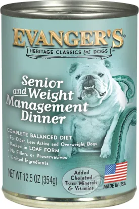 Evanger's Heritage Classics Senior & Weight Management for Dogs - 12, 12.5 oz Cans