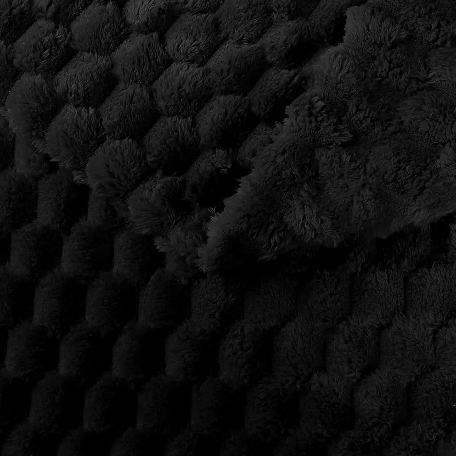 Excervent Flannel Fleece Throw Blanket(120x120 inches), Oversized Giant Extra Large 10'x10' King Bed Throw, Hexagon Jacquard Decorative Fuzzy Blankets for Household, Camping, and Travel, Black