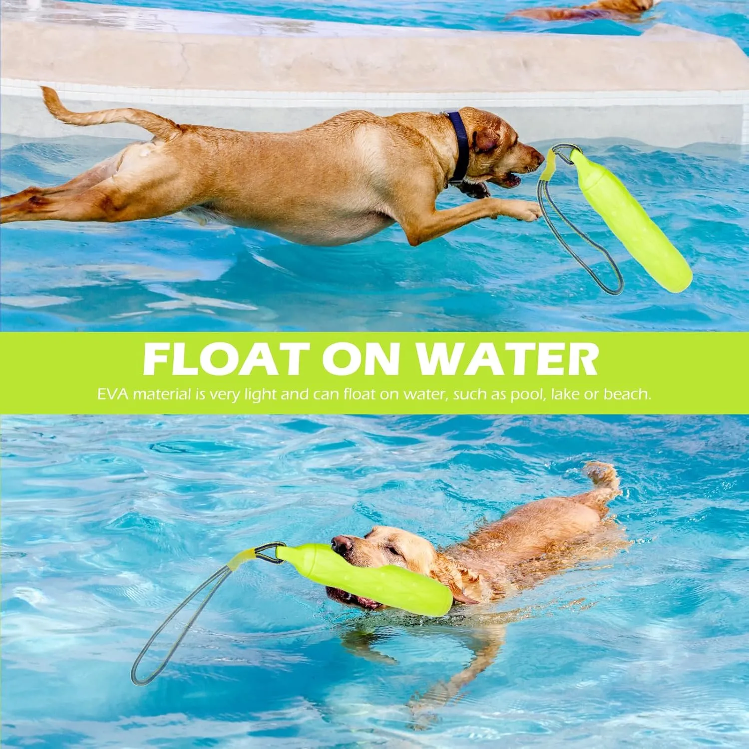 EXPAWLORER Dog Water Toys - Floating Dog Toys for Water Fetch, Stick Bumpers for Pool Lake Beach Chase, Interactive Summer Puppy Enrichment Essentials Outdoor, Chew-Safe for Non-Aggressive Breeds