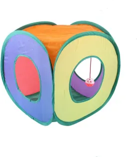 Foldable Cat Tunnel Indoor Cat Cubes Multiple Specifications Available for Pet Puppy Kitten Rabbit Rolling Channel (B, Cube)