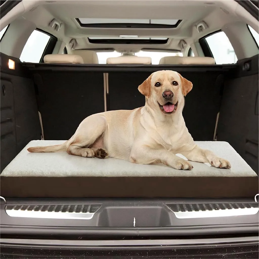 Friends Forever Orthopedic Dog Bed, Cooling Dog Beds with Removable Washable Cover, Reversible Pet Bed Mat with Memory Foam, Washable Removable Cover, Kato Khaki, 44x32x3.5