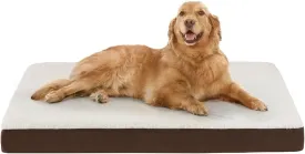 Friends Forever Orthopedic Dog Bed, Cooling Dog Beds with Removable Washable Cover, Reversible Pet Bed Mat with Memory Foam, Washable Removable Cover, Kato Khaki, 44x32x3.5