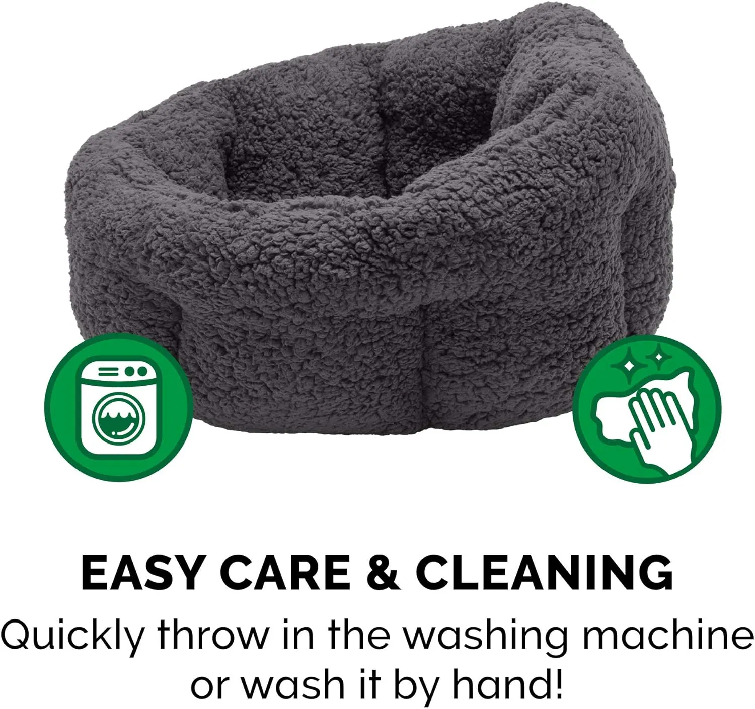 Furhaven 20" Round Self-Warming Pet Bed for Indoor Cats & Small Dogs, 100% Washable, For Pets Up to 20 lbs - Hi Lo Snuggle Terry Cuddler - Charcoal Gray, Small
