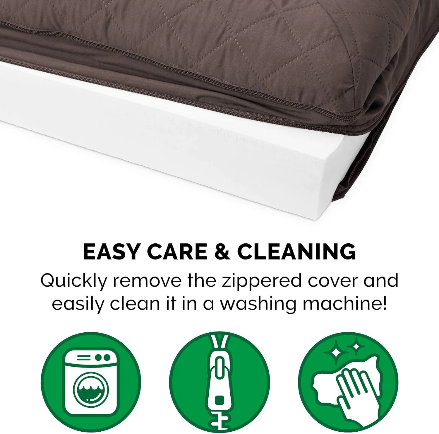 Furhaven Orthopedic Dog Bed for Large Dogs w/ Removable Bolsters & Washable Cover, For Dogs Up to 125 lbs - Quilted Sofa - Coffee, Jumbo Plus/XXL