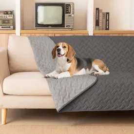 gogobunny 100% Double Sided Waterproof Dog Blanket Soft Pet Bed Cover Reversible Protect Furniture Couch Sofa Car for Puppy Cat Kids (Dark Grey/Light Grey, 68x82 Inch (Pack of 1))
