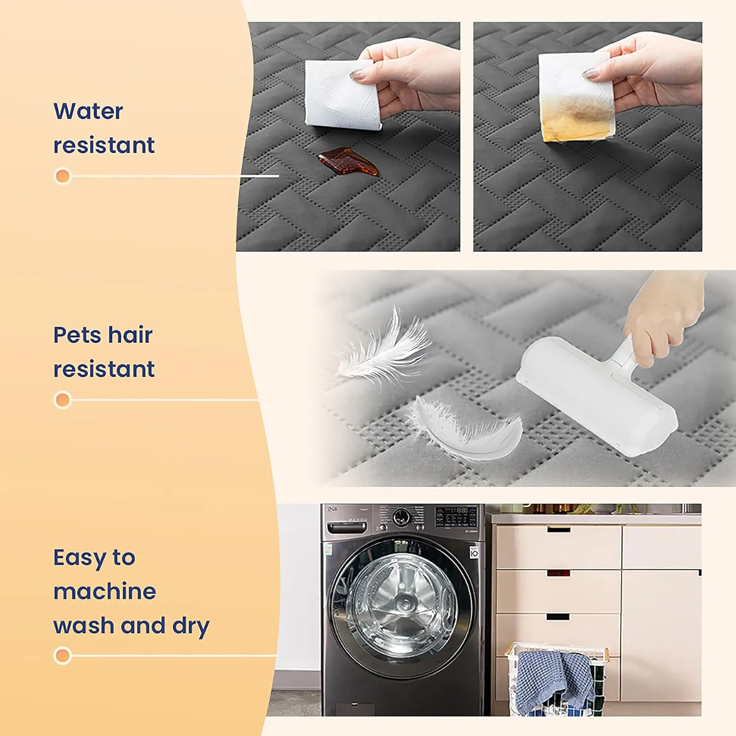 gogobunny 100% Double Sided Waterproof Dog Blanket Soft Pet Bed Cover Reversible Protect Furniture Couch Sofa Car for Puppy Cat Kids (Dark Grey/Light Grey, 68x82 Inch (Pack of 1))