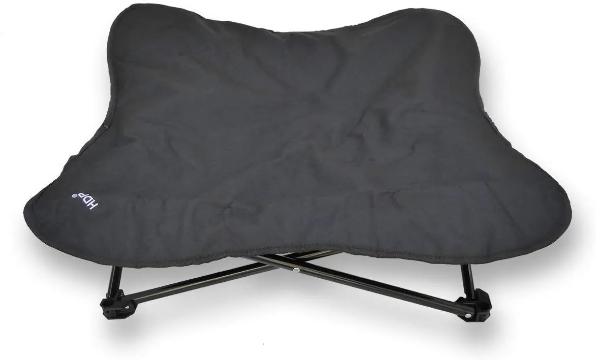 HDP Elevated Padded Napper Cot Space Saver Pet Bed Color:Black Size:Large