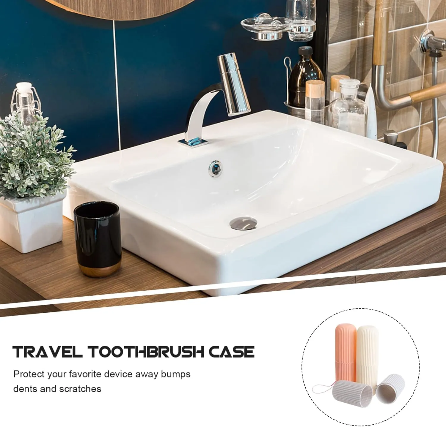 Healifty 2sets Toothbrush Holder for Travel Capsule Size Portable Case Toothbrush Storage Plastic (Grey) 3pcs*2