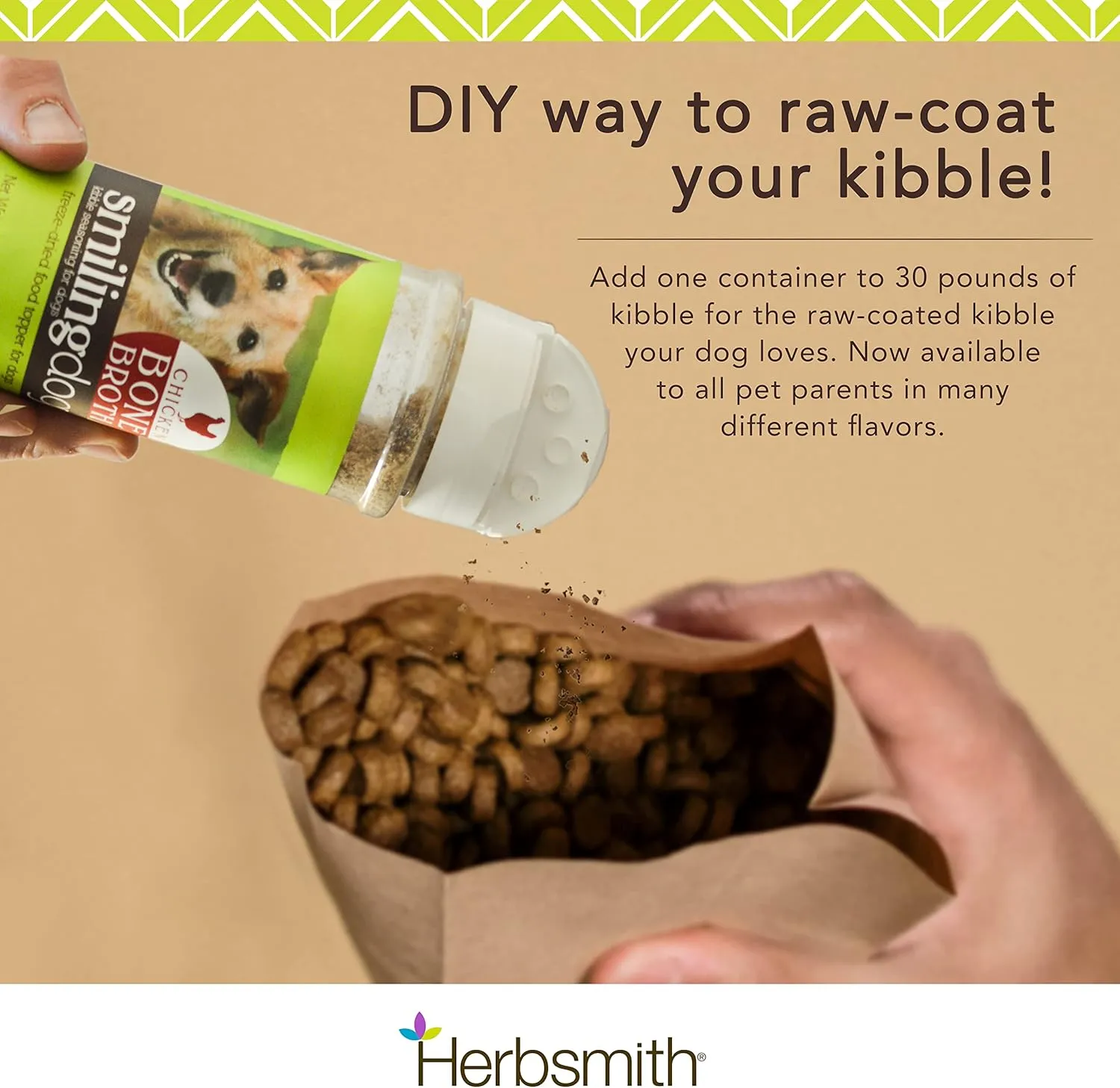 Herbsmith Kibble Seasoning  Freeze Dried Chicken  DIY Raw Coated Kibble Mixer - Dog Food Topper for Picky Eaters, 3 oz [Bundle x4 Units]