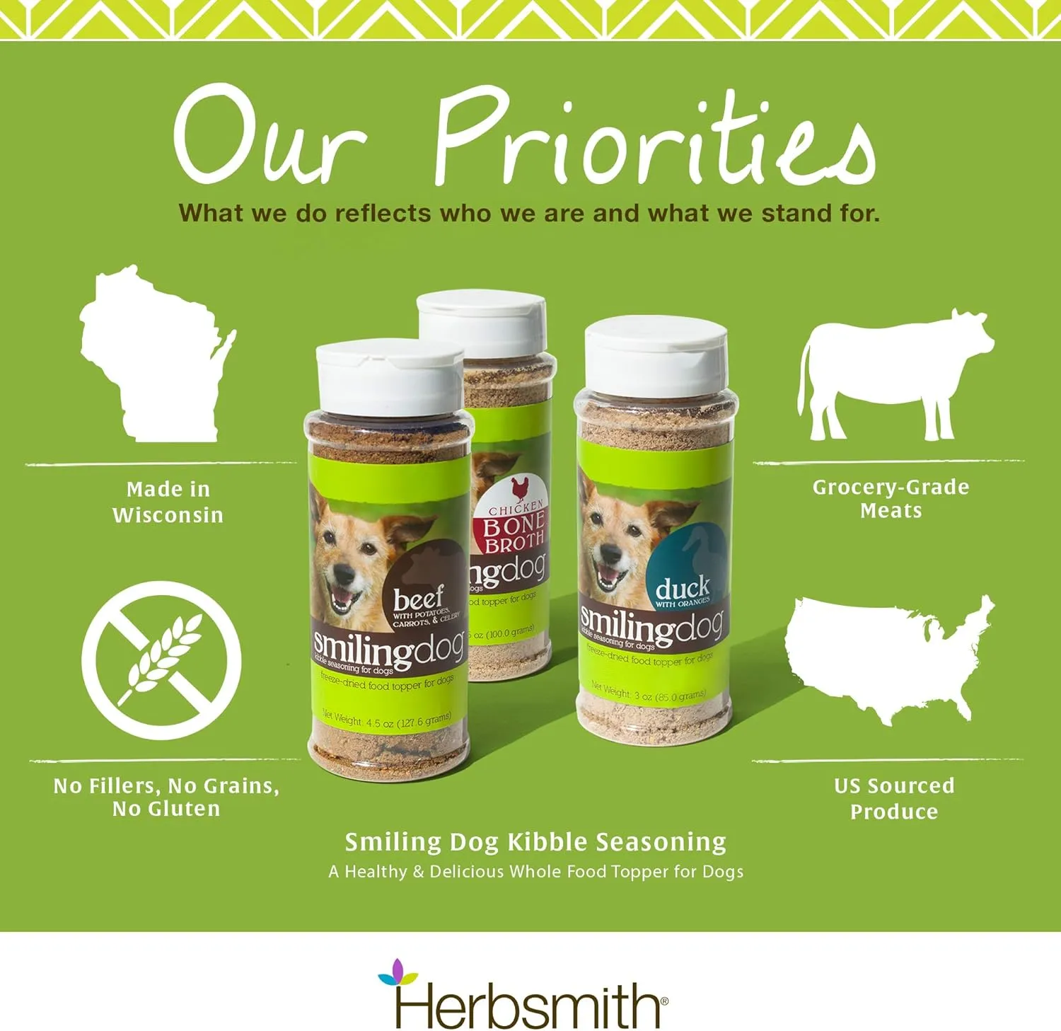 Herbsmith Kibble Seasoning  Freeze Dried Chicken  DIY Raw Coated Kibble Mixer - Dog Food Topper for Picky Eaters, 3 oz [Bundle x4 Units]