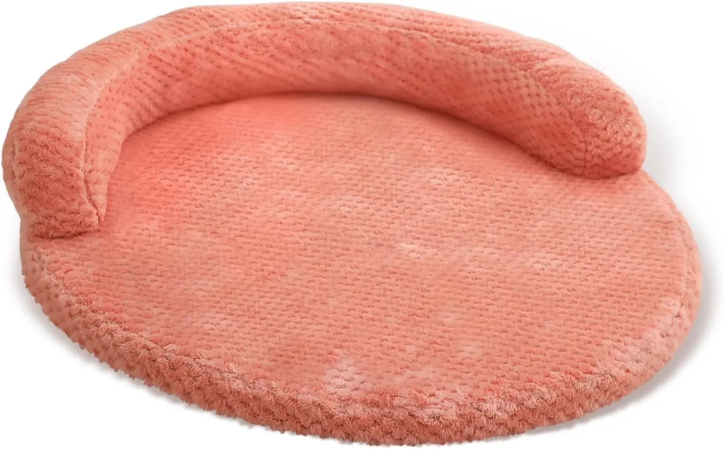 huraty Orthopedic Dog Bed for Small Dogs, Bolster Dog Sofa Bed Washable Pet Bed, Supportive Foam Pet Bed with Nonskid Bottom, 23.6 x 4.7 x 1.5 Inch, Pink