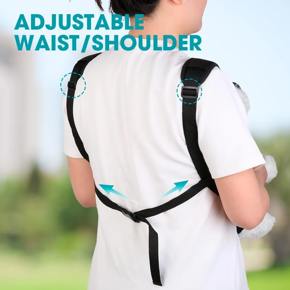 Inspack Dog Cat Backpack Carrier, Dog Carrier Adjustable for Small Medium Dogs, Pet Dog Front Chest Carriers Backpacks, Puppy Carrier Sling Backpack, Holder Papoose for Cat Body, M, Pink