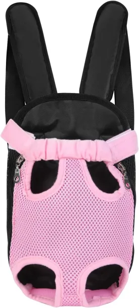 Inspack Dog Cat Backpack Carrier, Dog Carrier Adjustable for Small Medium Dogs, Pet Dog Front Chest Carriers Backpacks, Puppy Carrier Sling Backpack, Holder Papoose for Cat Body, M, Pink