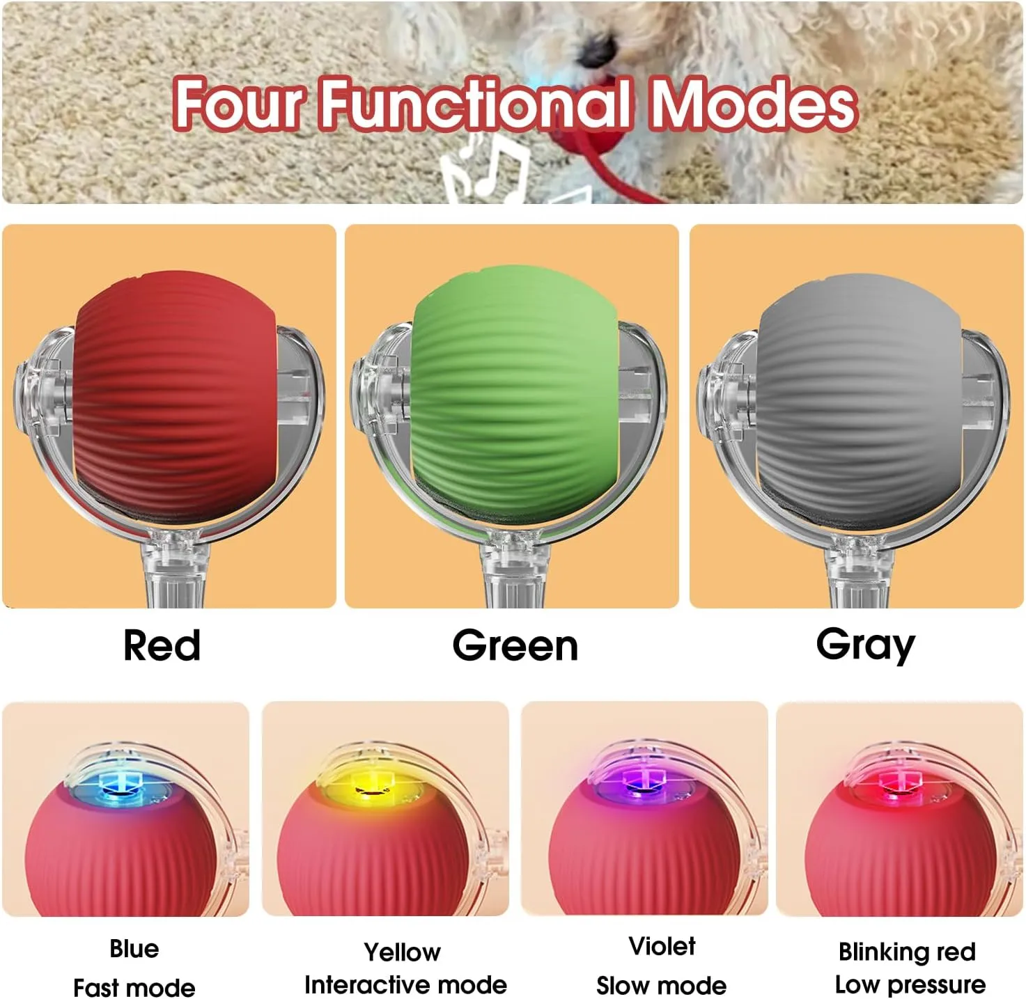 Interactive Cat Toy Ball, Active Smart Rolling Balls for Cat, Electric Toy Balls for Indoor Cats