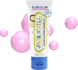 Jack N' Jill Natural Toothpaste for Kids - Fluoride Free Toothpaste, 40% Xylitol, BPA Free - Bubblegum, 1.76 oz (Pack of 1)