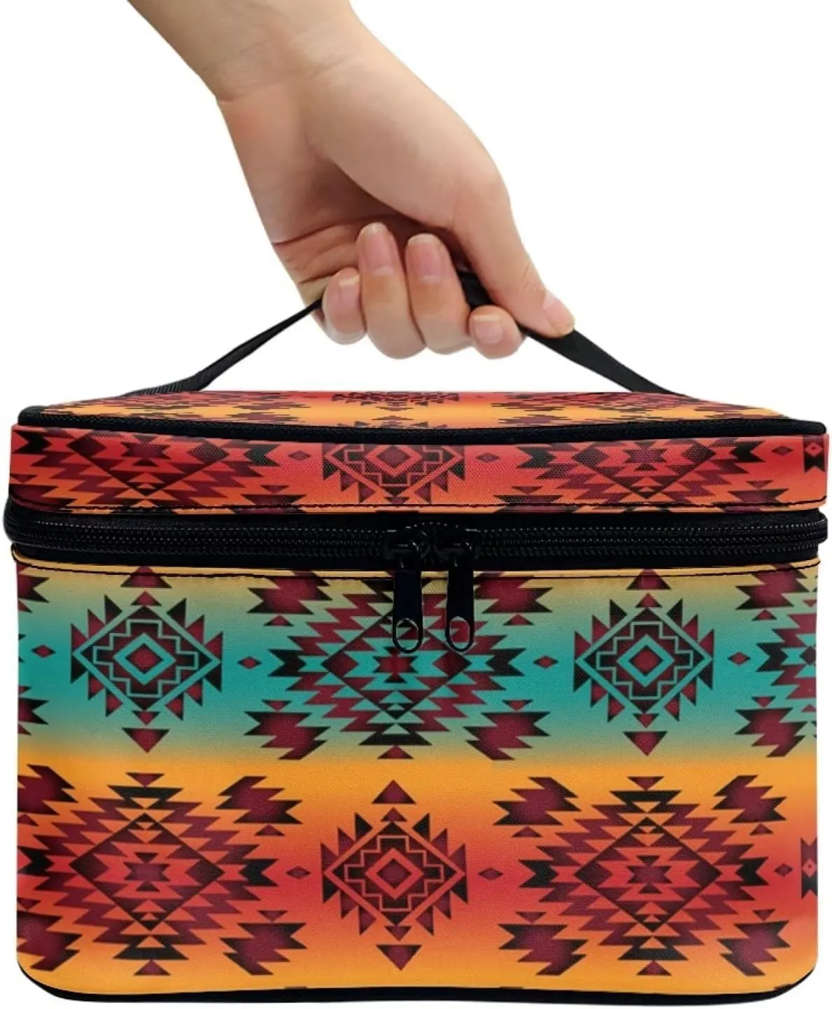 JoyLamoria Aztec Southwestern Cosmetic Bag Travel Women Girls Makeup Bag Wallet Coin Purse