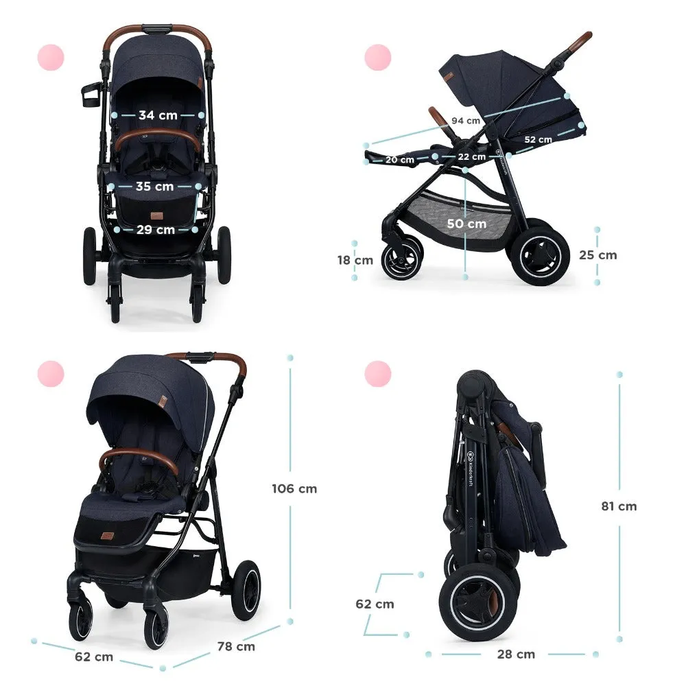 Kinderkraft All Road Pushchair/Stroller - Imperial Blue