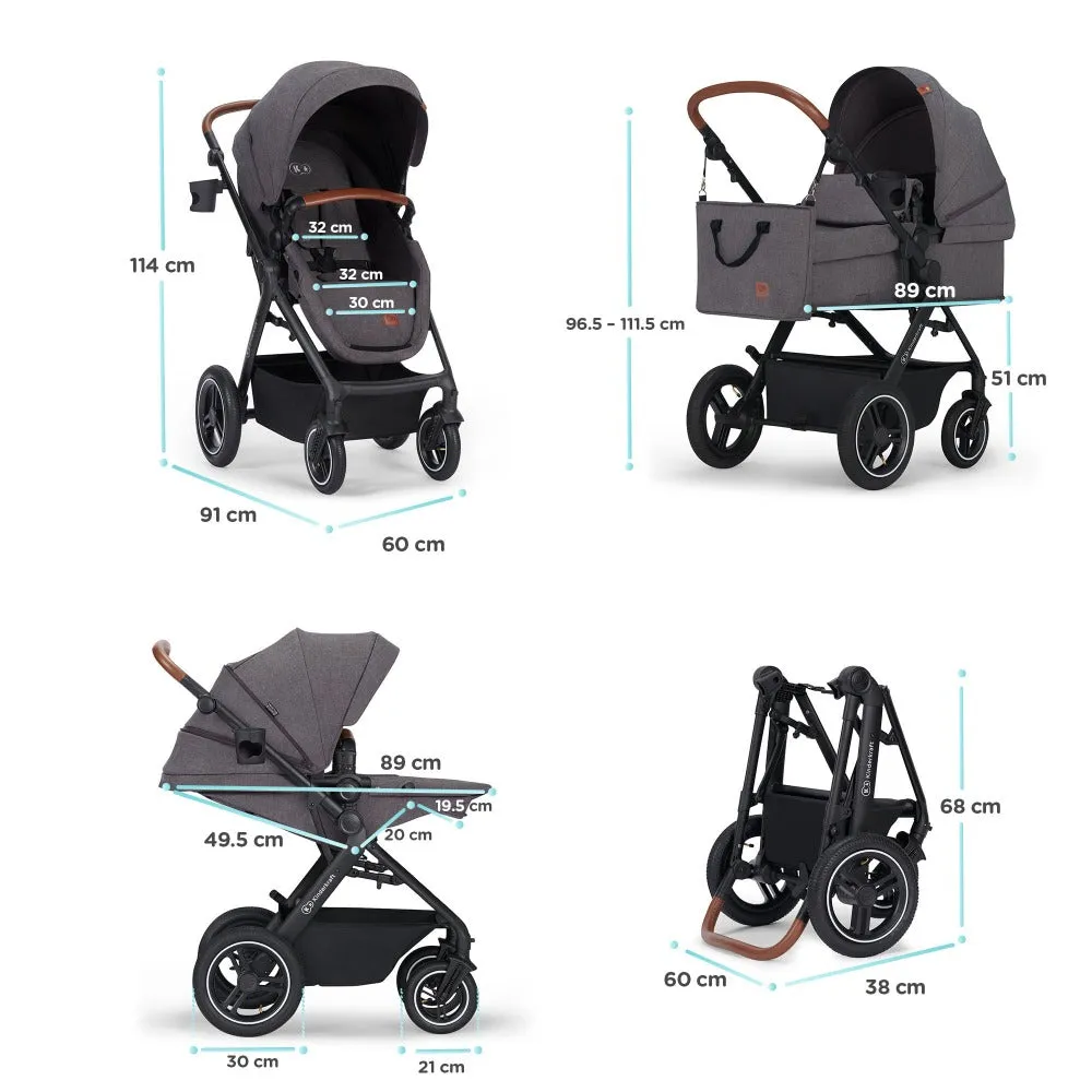 Kinderkraft B-Tour 3In1 Travel System with Car Seat included - Dark Grey