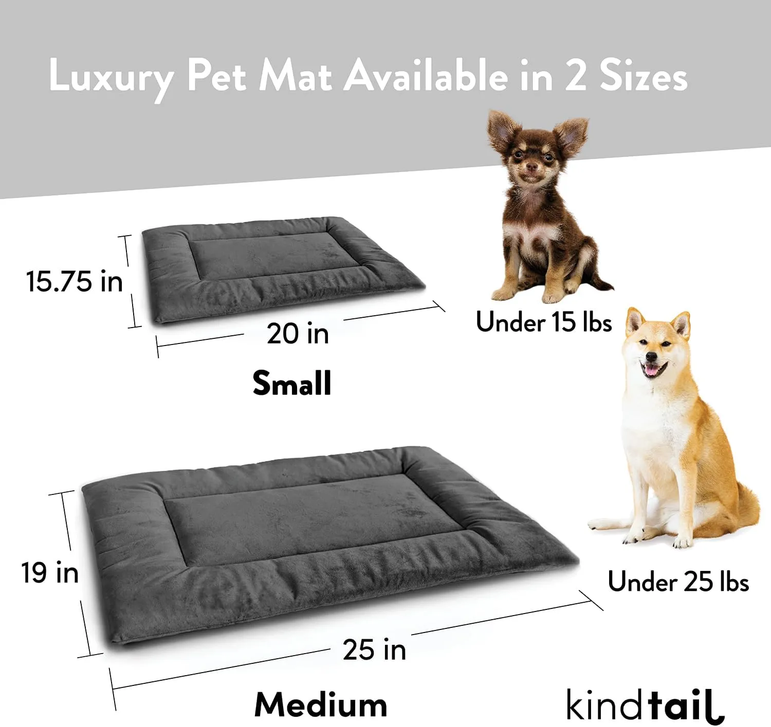 KindTail Small Orthopedic Dog and Cat Bed - Faux Fur Luxury Cuddler for Pets Under 15 lbs, Comfortable Waterproof Material with Nylon Base - 20" x 14" x 10" (Pink, Small)
