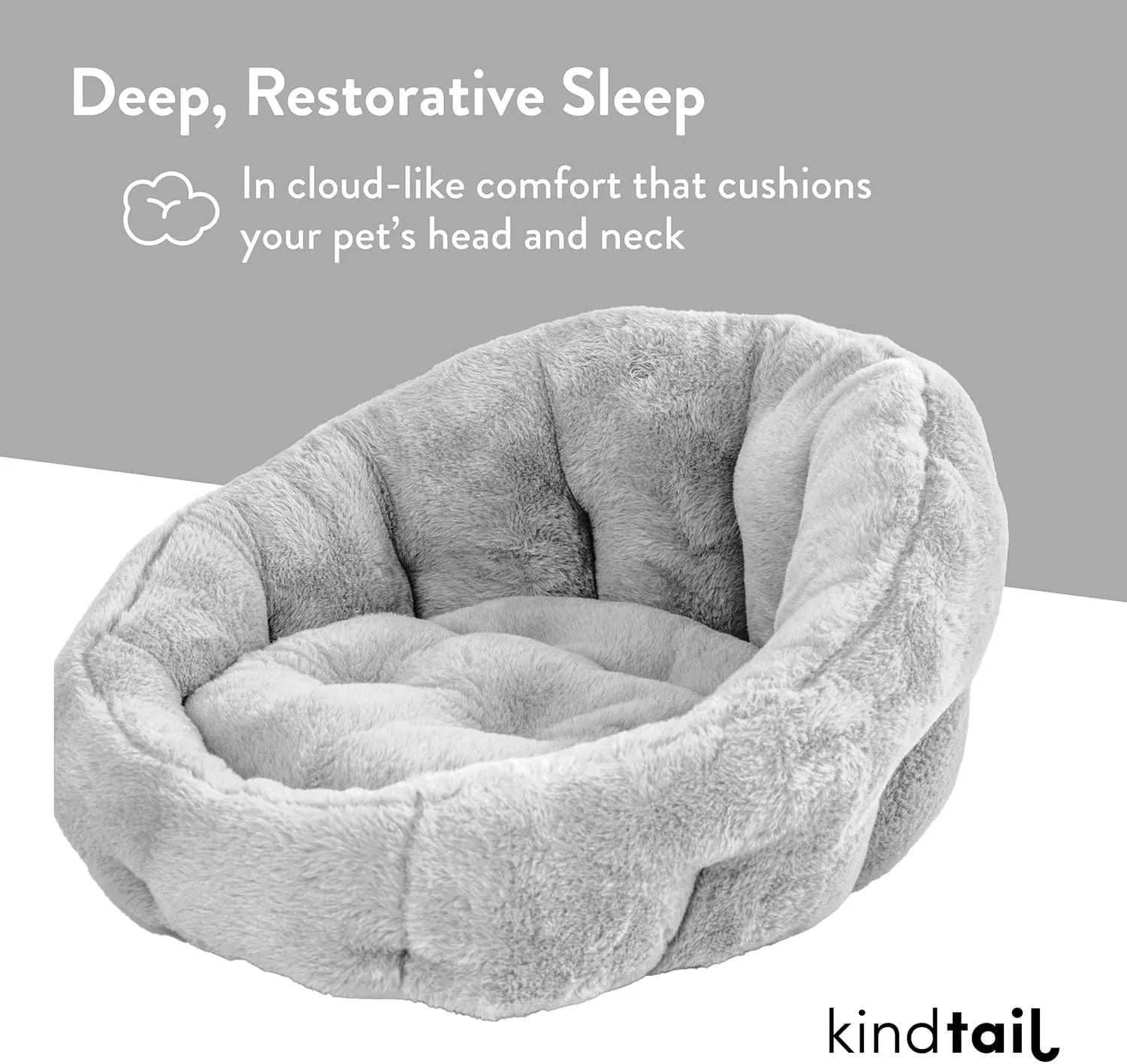 KindTail Small Orthopedic Dog and Cat Bed - Faux Fur Luxury Cuddler for Pets Under 15 lbs, Comfortable Waterproof Material with Nylon Base - 20" x 14" x 10" (Pink, Small)