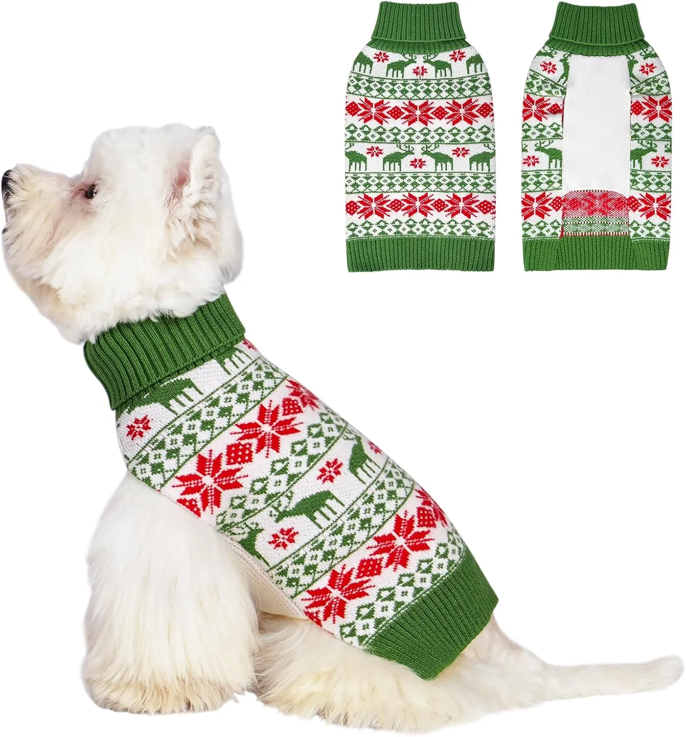 KYEESE Dog Christmas Sweater Soft Pet Sweater for Small Dogs Male Small Pet Sweater Puppy Sweater Warm Dog Clothes Stretchy Dogs Coats Warm Pets Christmas Outfit