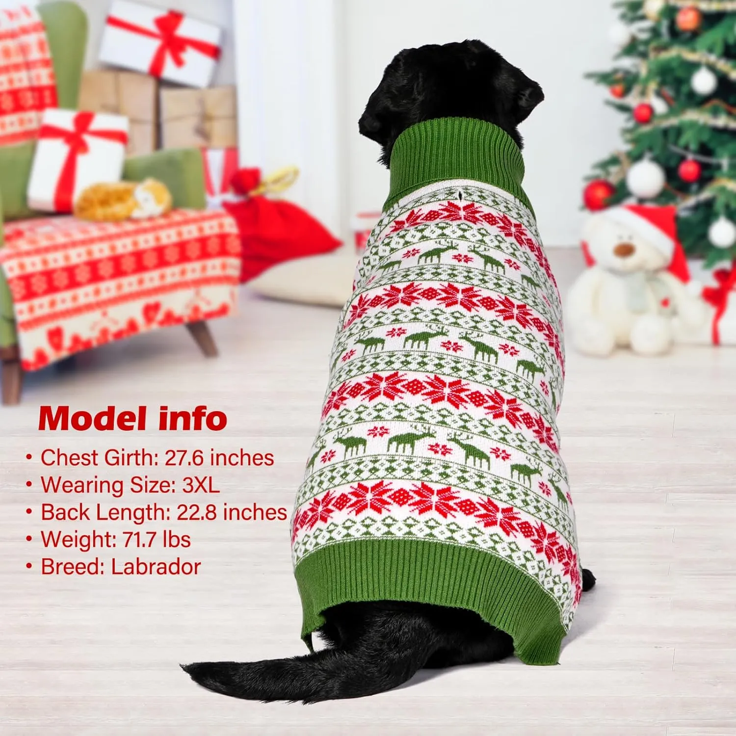 KYEESE Dog Christmas Sweater Soft Pet Sweater for Small Dogs Male Small Pet Sweater Puppy Sweater Warm Dog Clothes Stretchy Dogs Coats Warm Pets Christmas Outfit