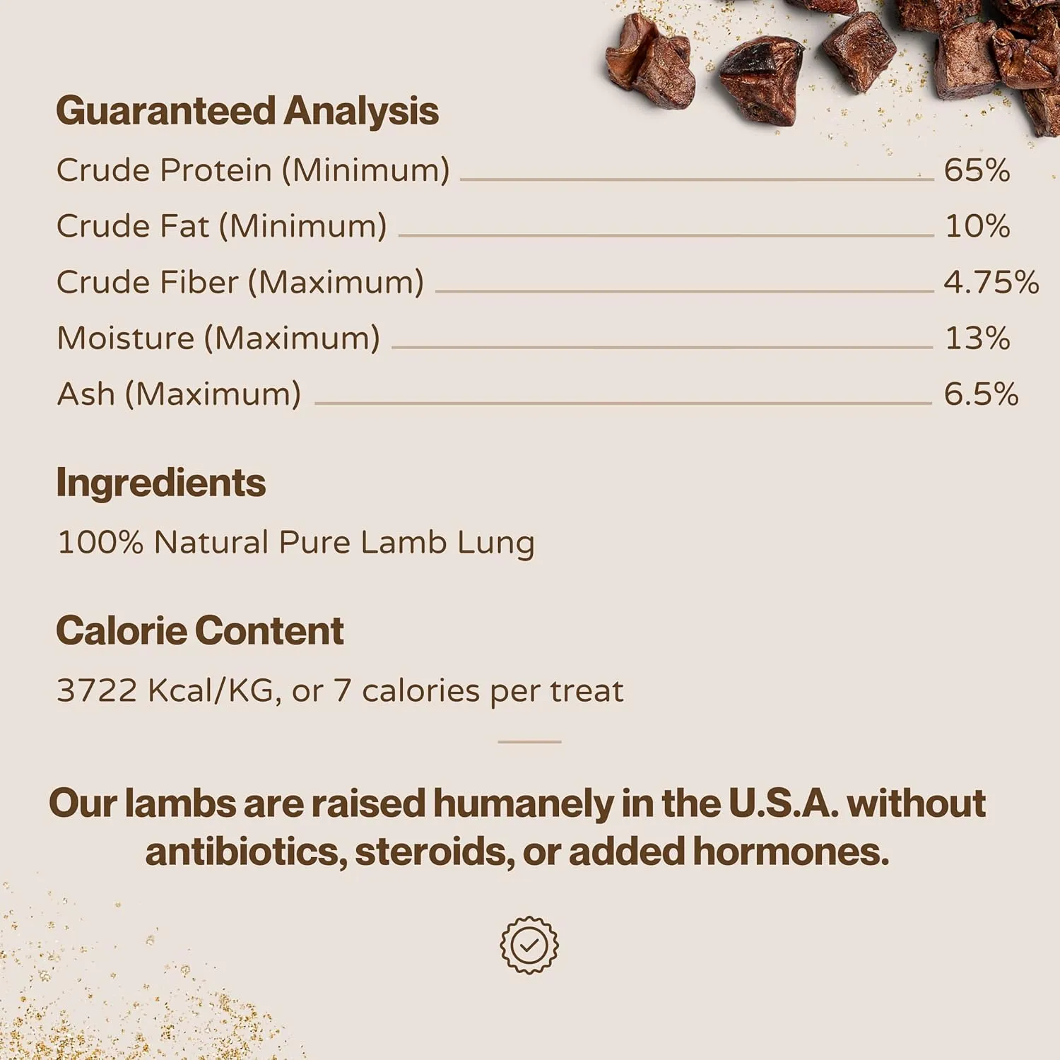 Lamb Cubes: Pure Lamb Dog Treats - All Natural Treats for Dogs. Vet Approved, Single Ingredient, Grain Free, Healthy & Nutritious Premium-Grade Meat, Tasty Treats for Dogs (Lamb Lung, 5oz)