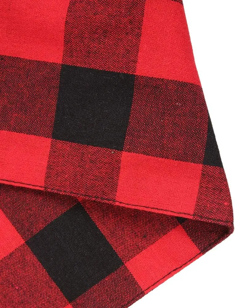 Lamphyface 2 Pcs Dog Bandana Christmas Pet Clothing Triangle Scarf Accessories Bibs Red Black Plaid