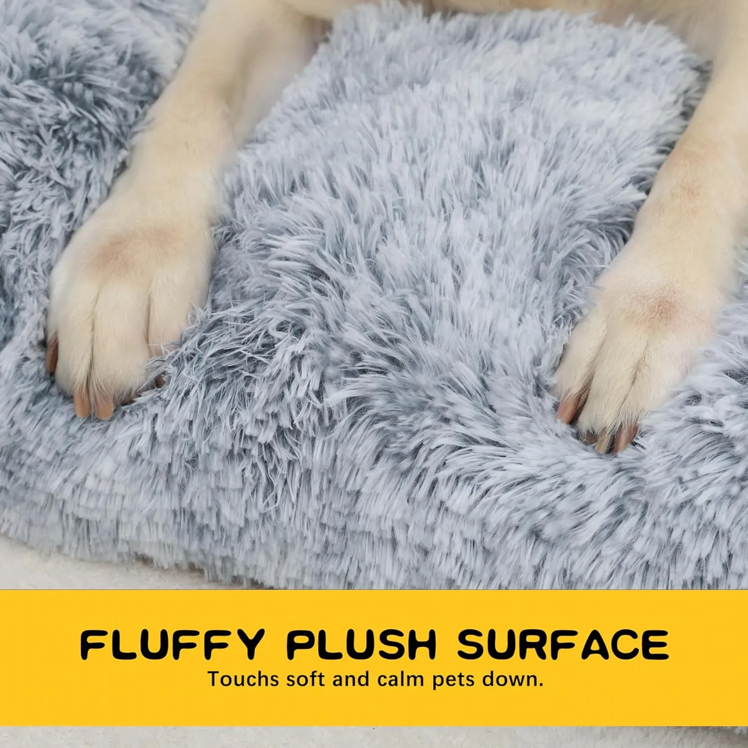 Large Dog Bed Crate Pad Mat for Cages Washable Bed for Large Medium Size Dog Soft Kennel Pad Anti-Slip Pet Bed,35" x 23",Grey