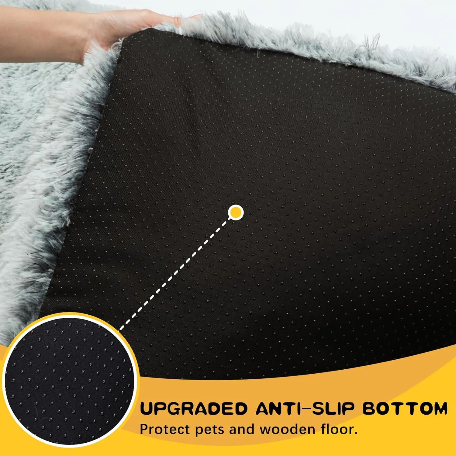 Large Dog Bed Crate Pad Mat for Cages Washable Bed for Large Medium Size Dog Soft Kennel Pad Anti-Slip Pet Bed,35" x 23",Grey
