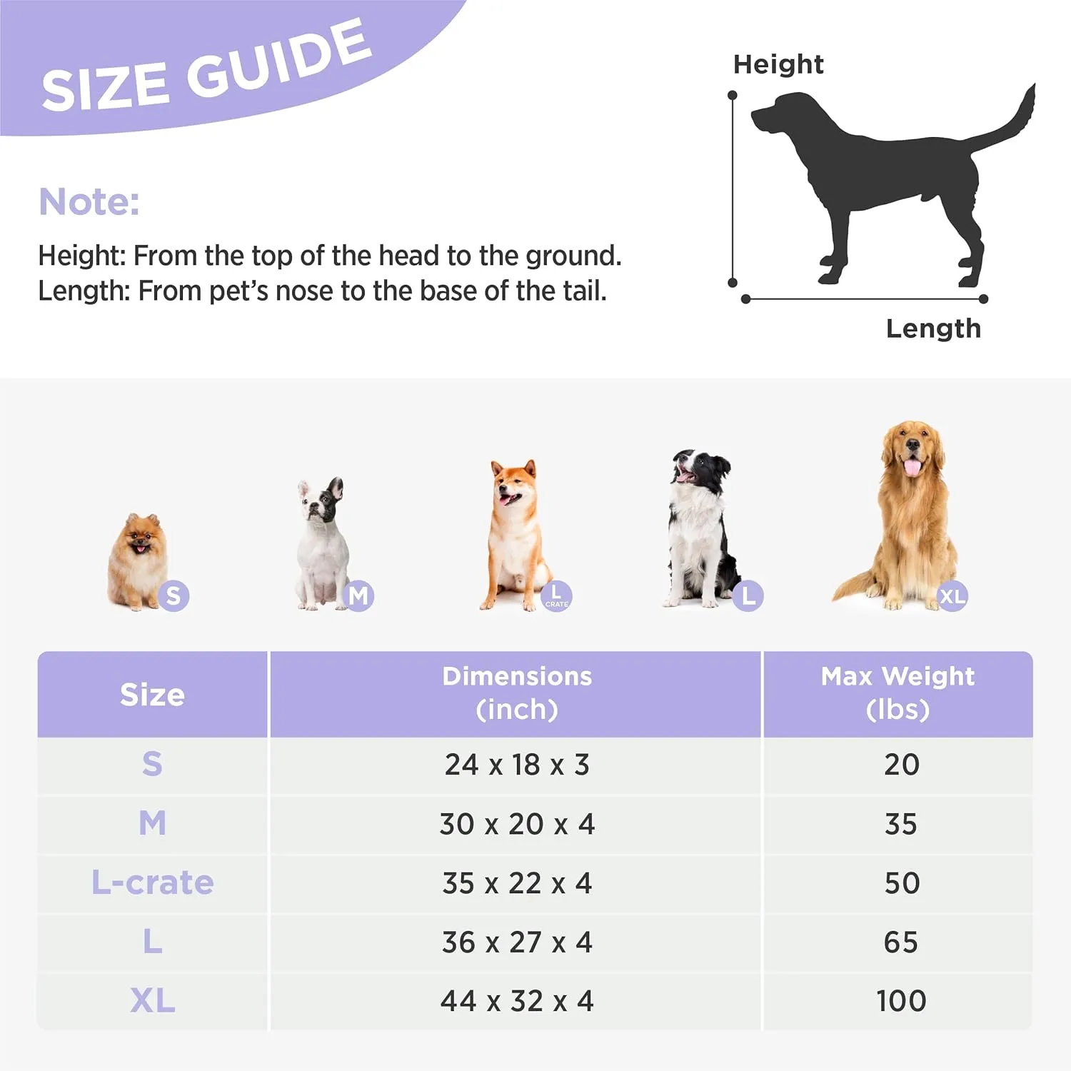 Lesure Cute Orthopedic Dog Bed Large Sized Dog, Waterproof Chic Flat Pet Beds with Removable Washable Cover, Fuzzy Thick Egg Crate Foam Pet Mat for Indoor Use (36" x 27", Cream)