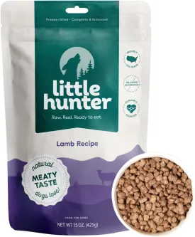 Little Hunter Freeze Dried Lamb Recipe - Picky Eater-Approved Limited Ingredient Dog Food for All Stages - High Protein, Small Batch, Grain Free Raw Dog Food, 15 oz