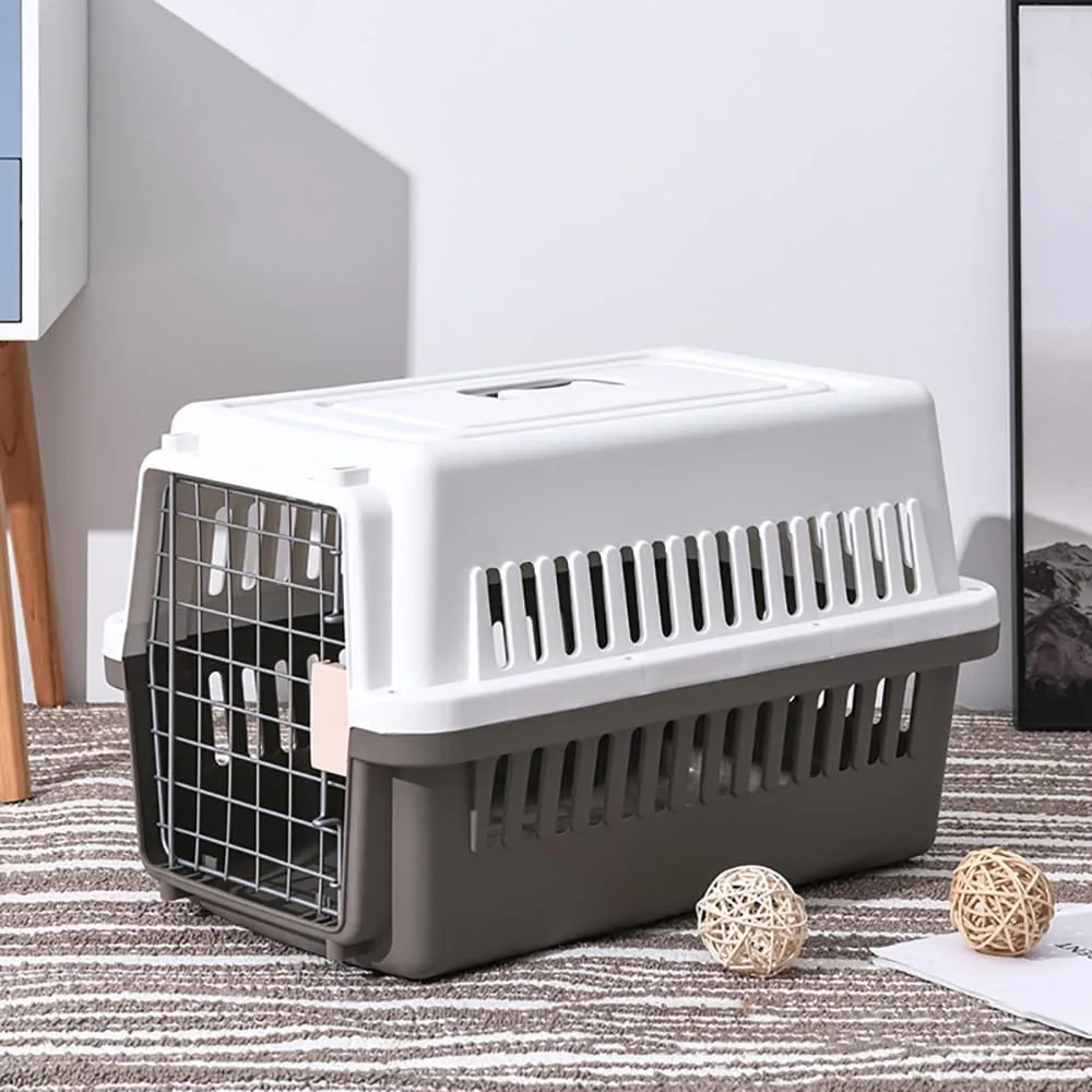 LLGJ-Pets CarrierKennel23 In. longHard-Sidedfor Dog/cat up to 23 lbssuit for Airline/Road TravelCoffee