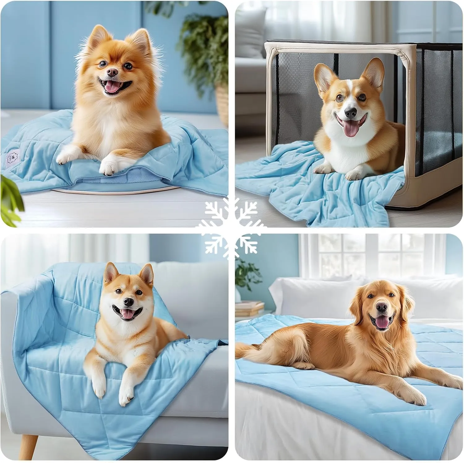 Luciphia Premium Cooling Blanket for Dogs Washable Q-MAX>0.4 Pet Cool Mat for Cats Hot Weather Puppy Lightweight Throw Calming Pad (Blue,29x40 inches)