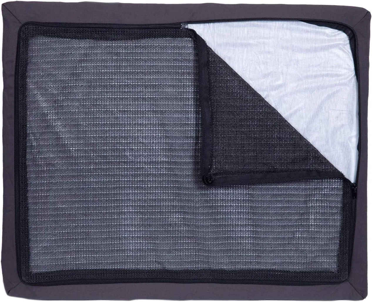 Luxe Dog Bed by Wag | Quad Layer Technology with Memory Foam, Orthopedic Foam, and Cooling Gel. Machine Washable Cover. Navy, Large